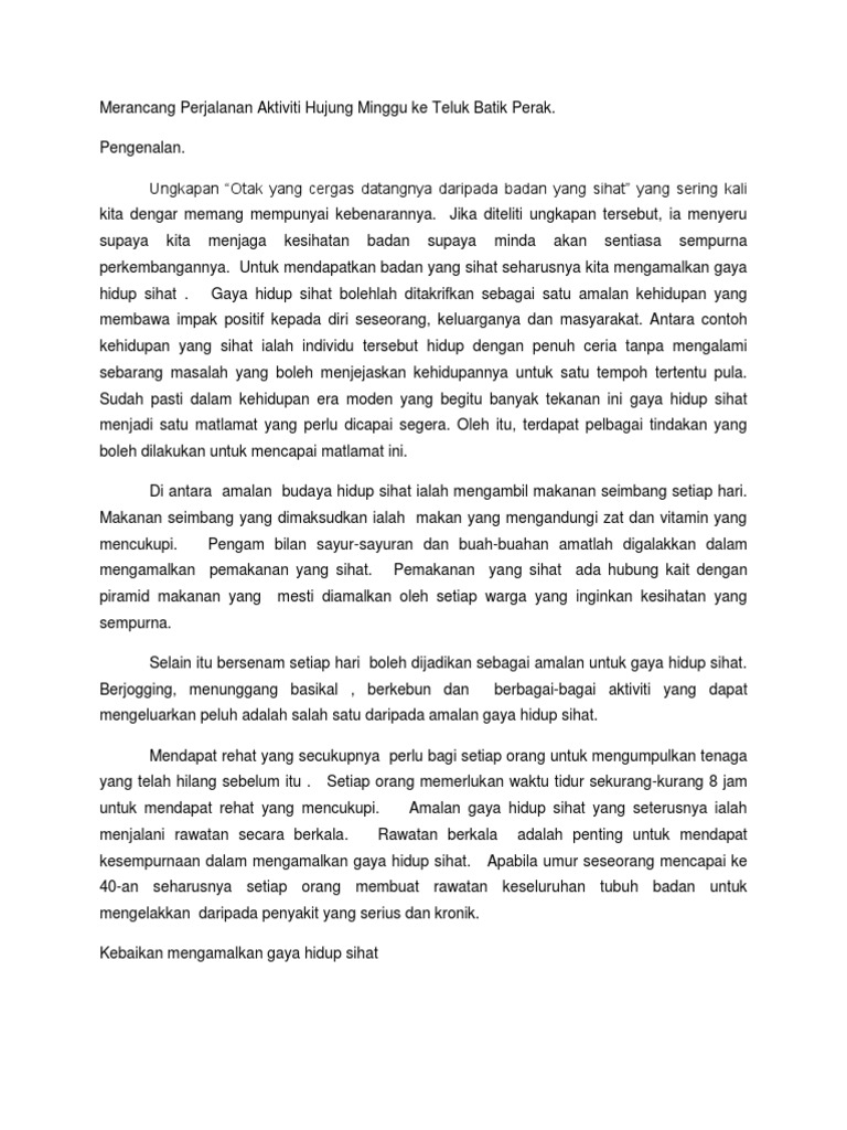 Amalan Gaya Hidup Sihat Pdf
