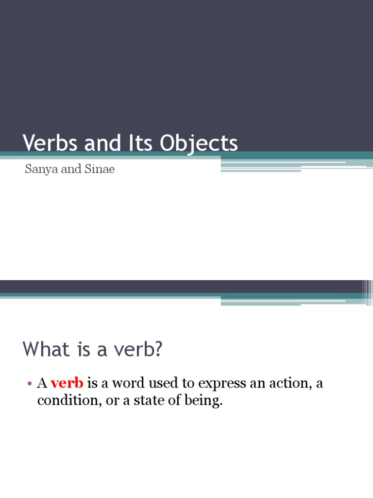 verbs and its objects Object (Grammar) Verb