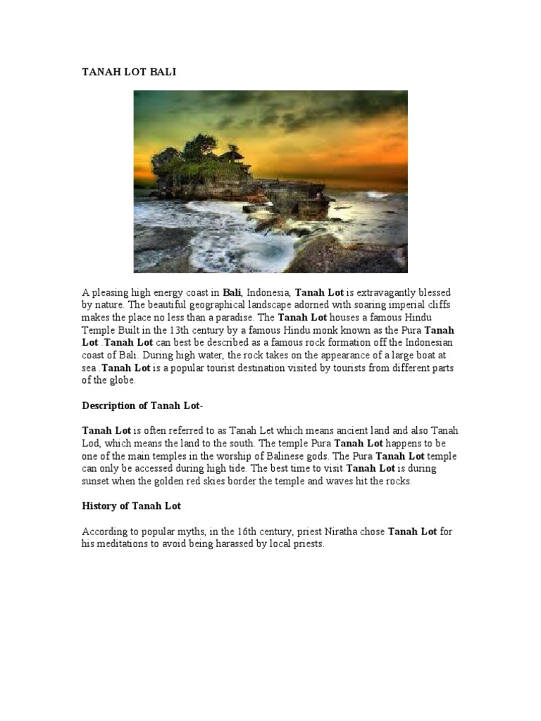Descriptive Texts of Indonesian Tourism | PDF | Volcanic Eruption ...
