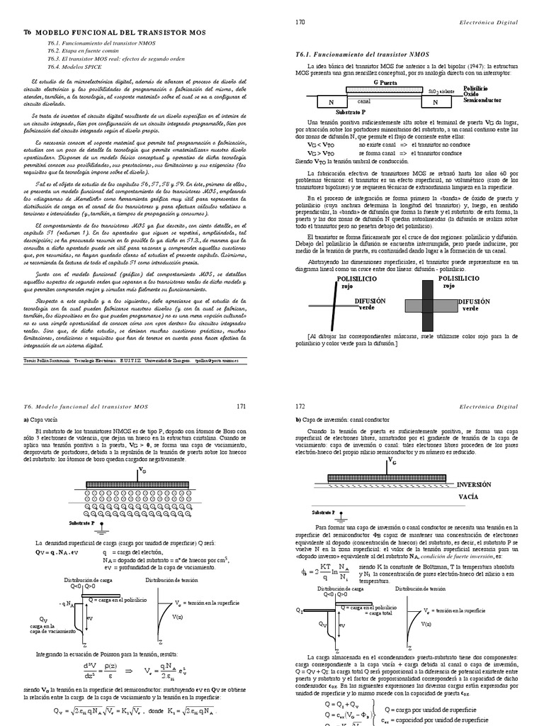 Modelo Funcional del Transistor MOS | PDF | Mosfet | Transistor