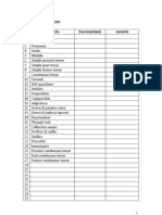 A. Grammar: Form One / English No Exercise (Date) Remarks