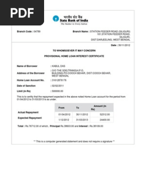 Loan Certificate