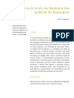 Os Gêneros de Texto Na Dinâmica Das Práticas de Linguagem