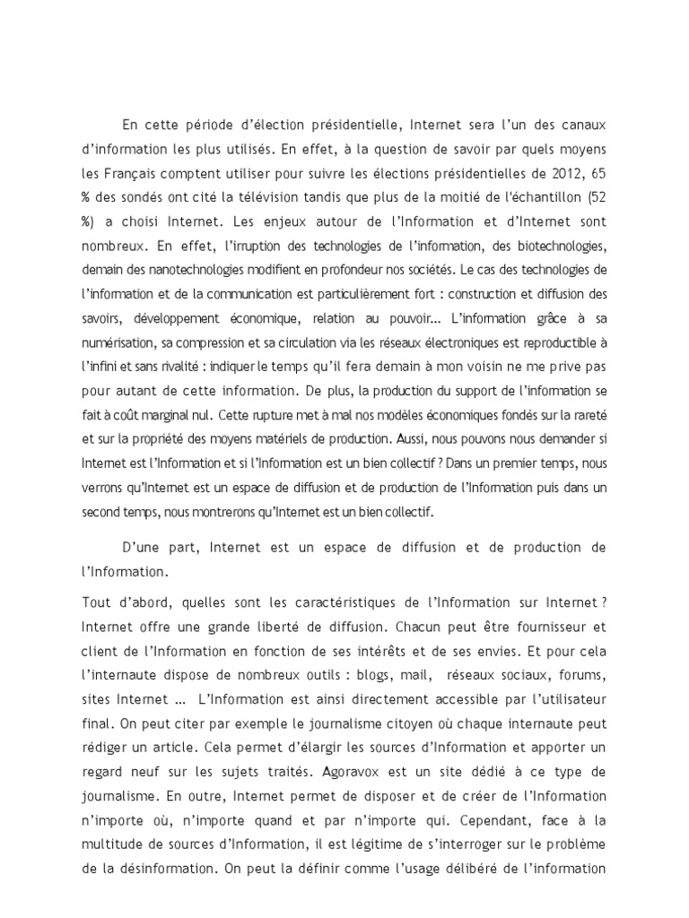 dissertation sur l'internet introduction