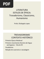 REDAÇÃO - Trovadorismo ao Classicismo