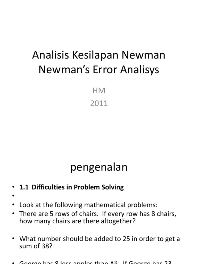 Newman’s Error Analysis in Math | PDF | National Council Of Teachers Of ...