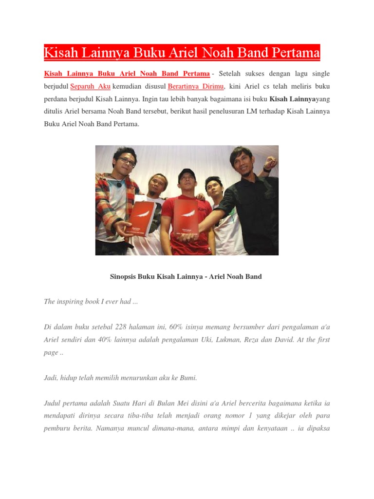 Download Buku Catatan Ariel Noah Band Kisah Lainnya Gratis Pdf