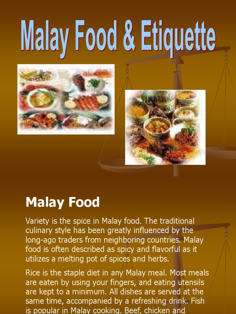 Malay Food and Dining Etiquette | PDF | Curry | Eating Behaviors Of Humans