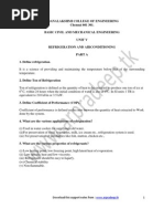 Basic Civil and Mechanical Engineering Unit V Refrigeration and Airconditioning Support Notes