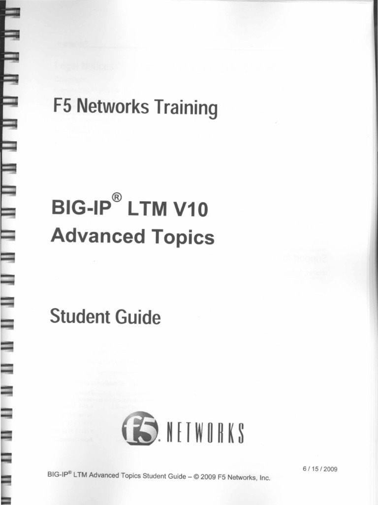 F5 Big-IP LTM v10 Advanced Topics - Student Guide | PDF