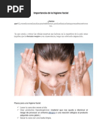 Importancia de La Higiene Facial