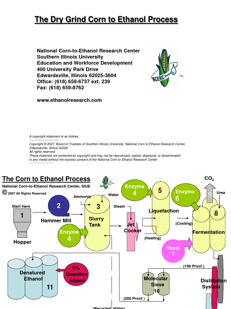 Corn To Ethanol Process PDF Corn Ethanol Ethanol