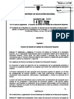 Decreto 3963 de 2009 - Reglamentacion Examen Saber Pro
