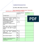 Candidate Self Assessment Form