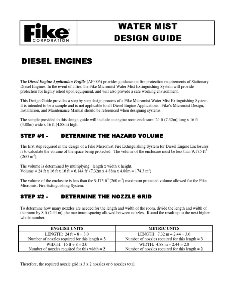 Water Mist System Design Guide PDF Foot (Unit) Nozzle