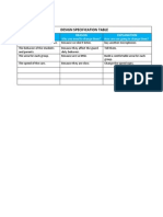 Design Specification Table 6