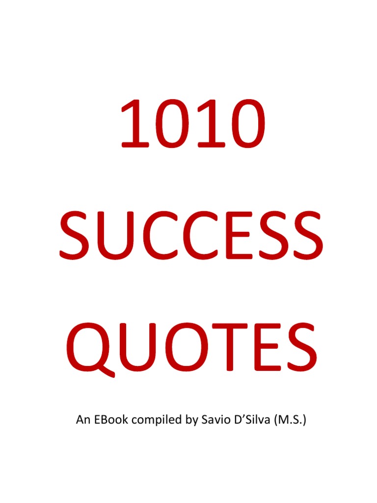 1010 Quotes for Success Inspiration | PDF | Home & Garden | Self ...