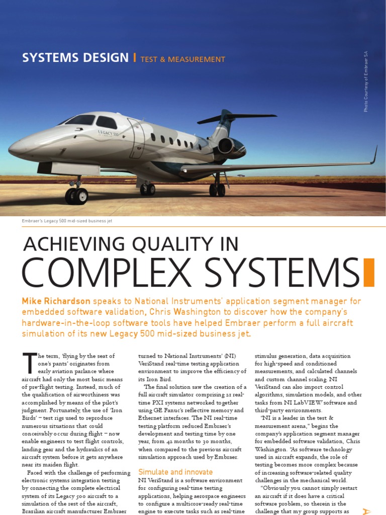 Embraer Legacy 500 Testing with NI VeriStand | PDF | Simulation ...