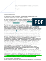 La Classificazione Della Frase Subordinata in Base Alla Funzione Sintattica