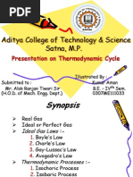 Aditya College of Technology & Science Satna, M.P.: Presentation On Thermodynamic Cycle