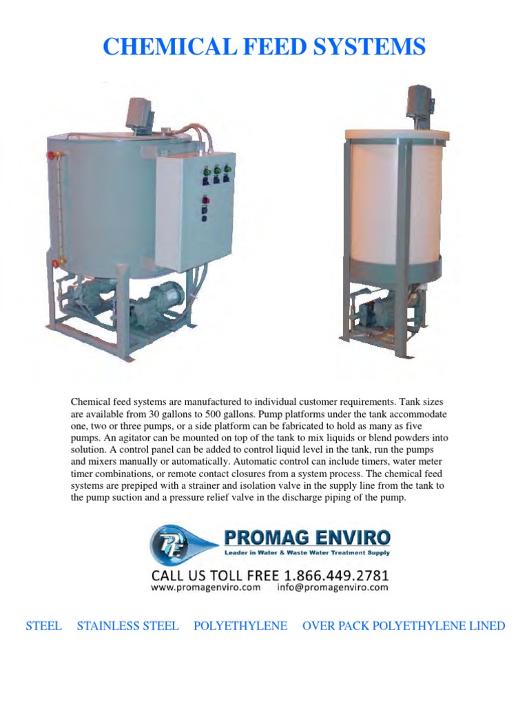 Custom Chemical Feed Systems Overview | PDF | Pump | Valve
