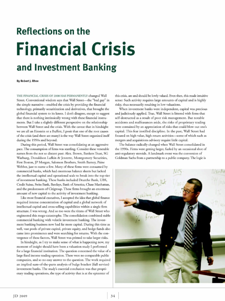 Financial Crisis: Reflections On The | PDF | Investment Banking | Wall ...