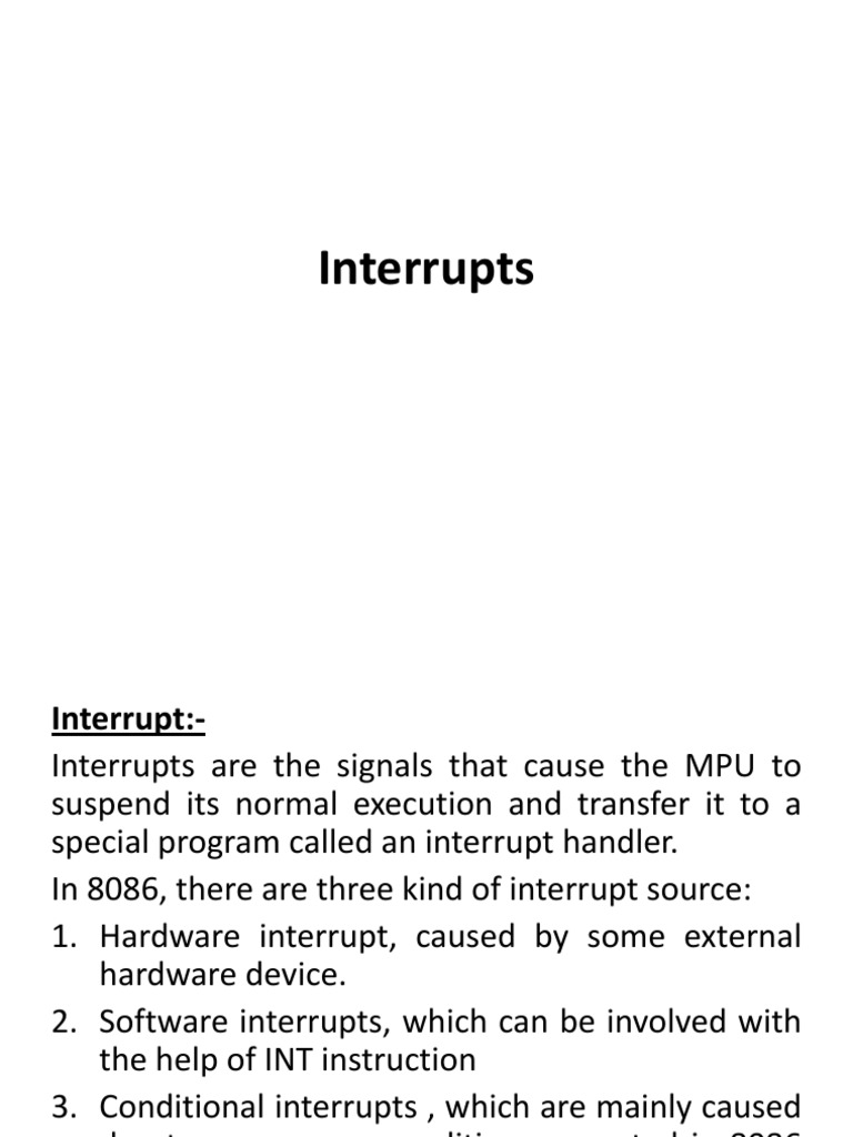 Interrupts of 8086 | PDF
