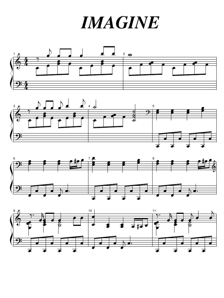 Imagine John Lennon Piano Sheet Music Free Epic Sheet Music