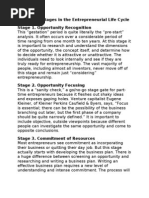 The Seven Stages in the Entrepreneurial Life Cycle