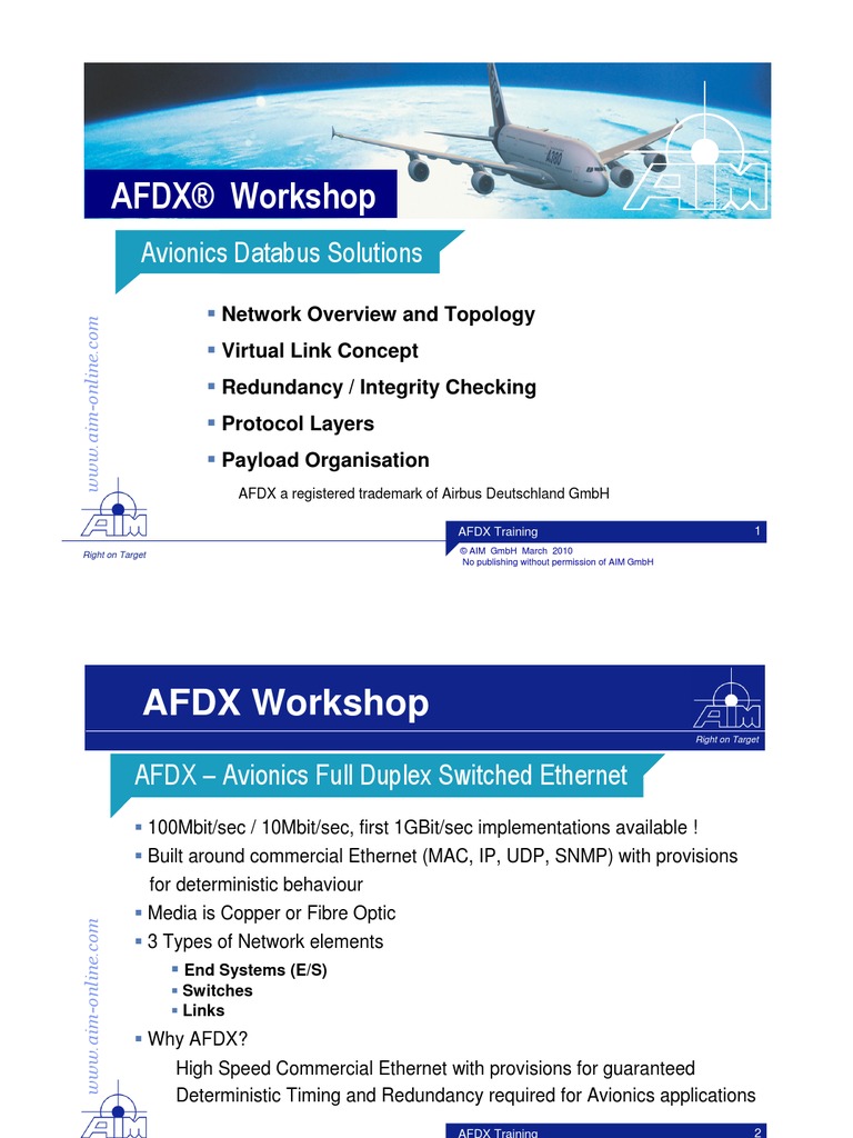 AFDX Training October 2010 Full | PDF | Internet Protocols | Network Switch