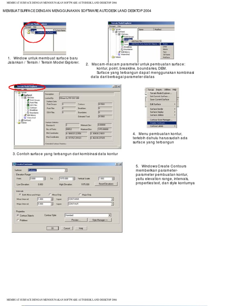 Membuat Surface Dengan Menggunakan Software Autodesk Land Desktop 20041 ...