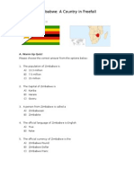 Zimbabwe: A Country in Freefall: A. Warm Up Quiz!