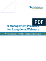 9 Management Practices For Exceptional Webinars: Proven Strategies To Build A Lead-Generation Engine
