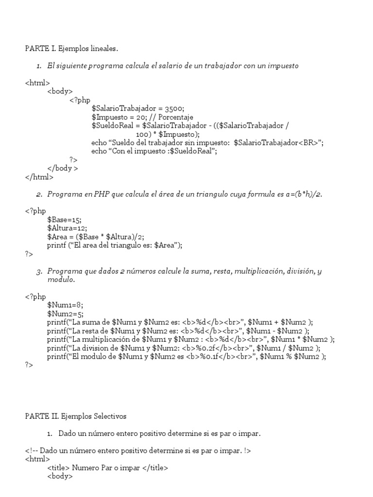 Ejercicios Resueltos en PHP | PDF | Número primo | Sustracción