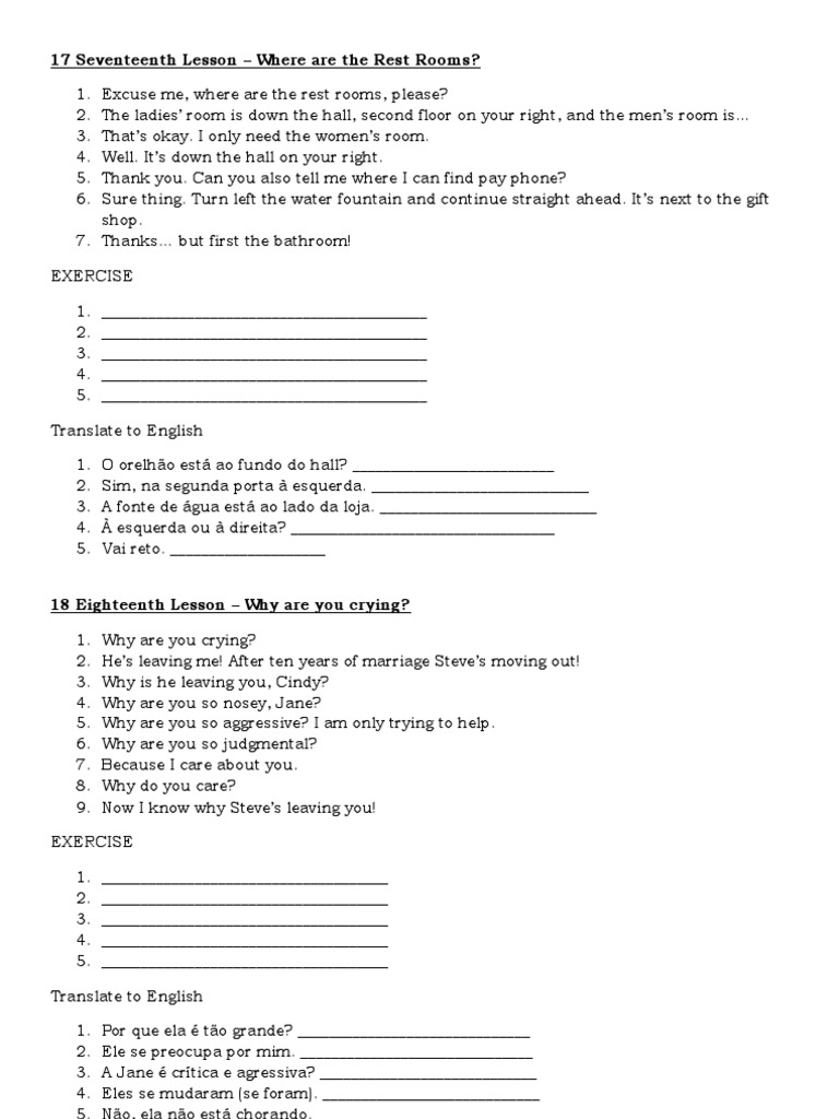 17 e 18 Lessons | PDF