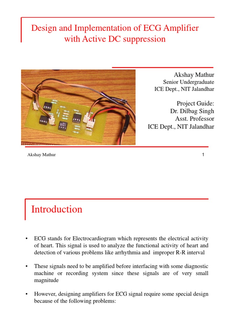 Ecg Amplifier PDF Amplifier Electrocardiography