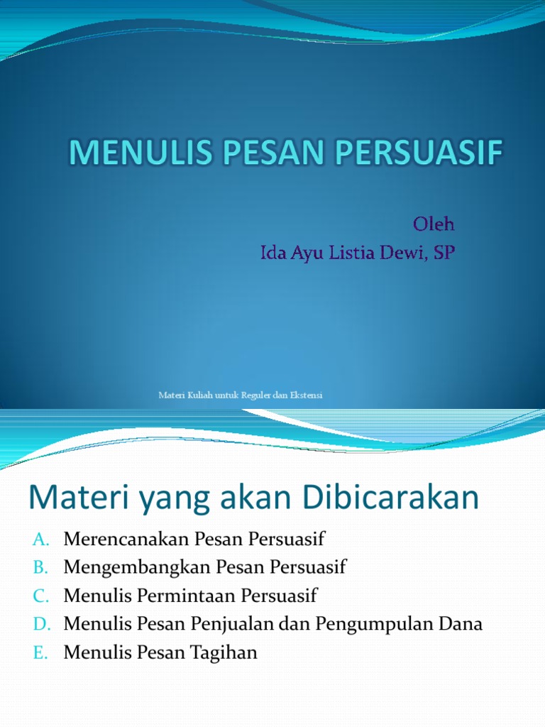 Menulis Pesan Persuasif