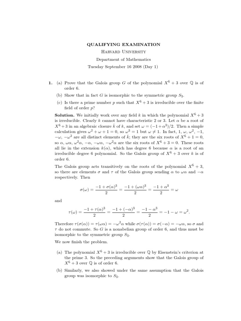 harvard math phd qualifying exam