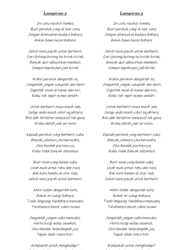 Pantun Nasihat Hentikan Merokok Pdf