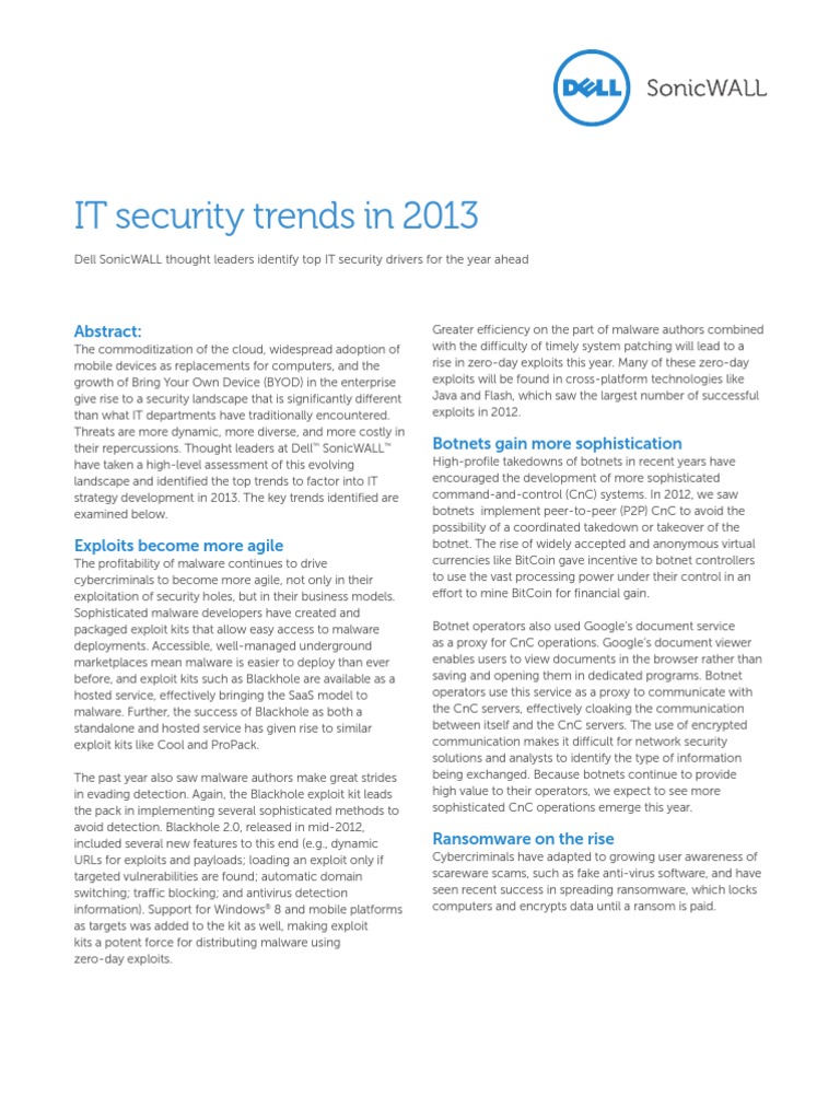 IT Security Trends in 2013 | PDF | Ransomware | Malware