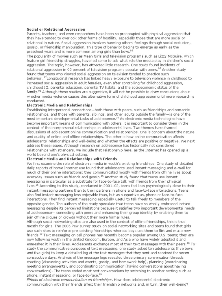 Understanding Social Aggression in Teens | PDF | Cyberbullying ...