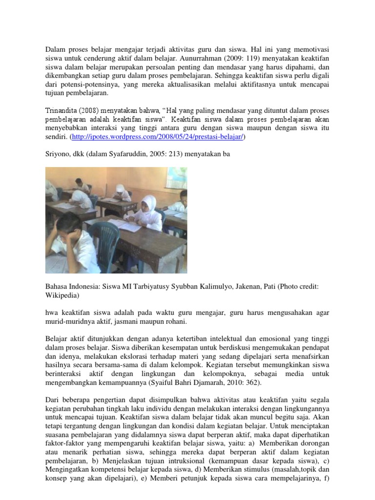 Pengertian Keaktifan Siswa Pdf