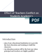 Effect of Teacher Conflict