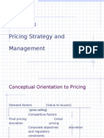 Pricing Strategy and Management