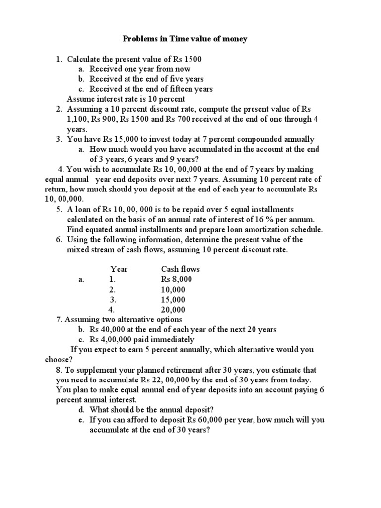 Time Value of Money PDF Present Value Time Value Of Money