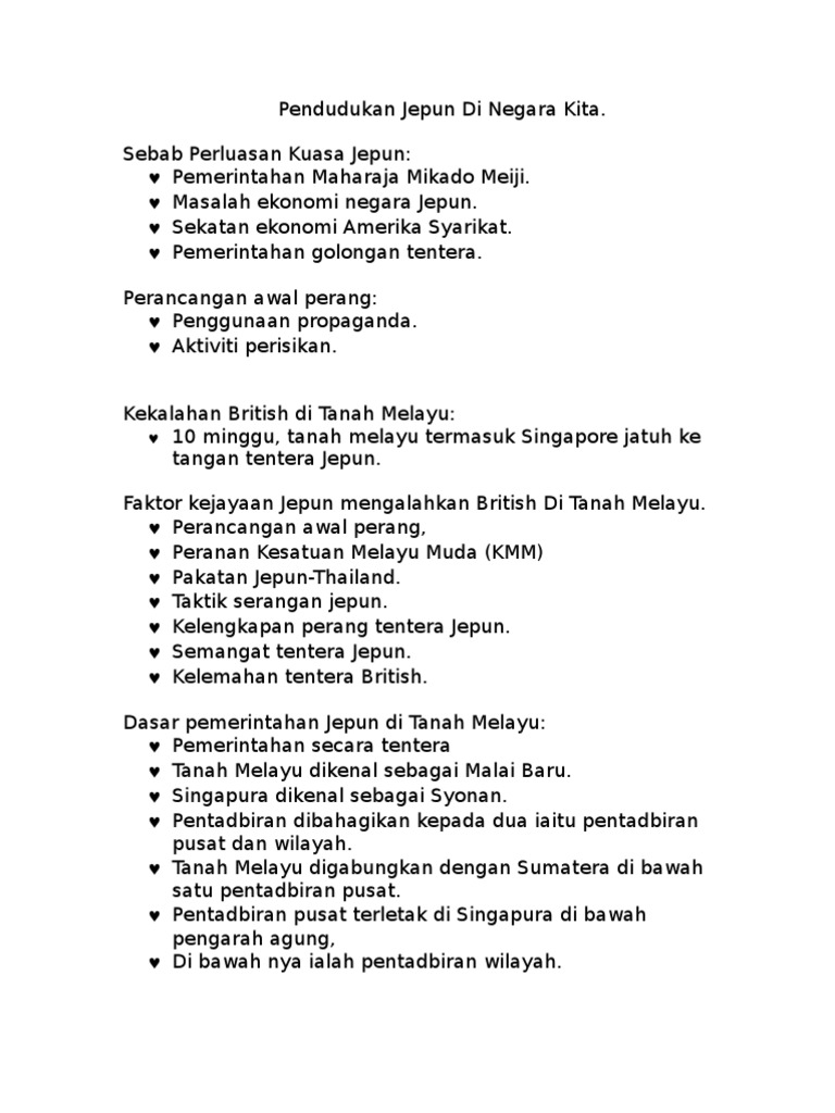 Pendudukan Jepun Di Negara Kita Pdf