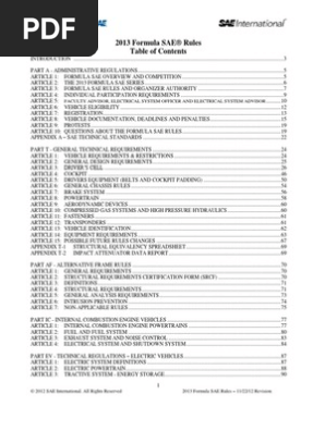 2013 F Sae Rules Vehicles Automobiles