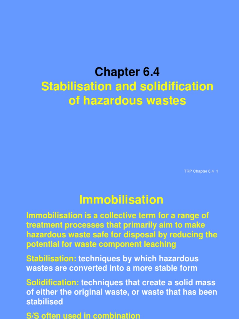 Stabilization PDF Fly Ash Hazardous Waste