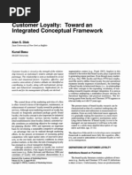 Customer Loyalty Toward An Integrated Conceptual Framework