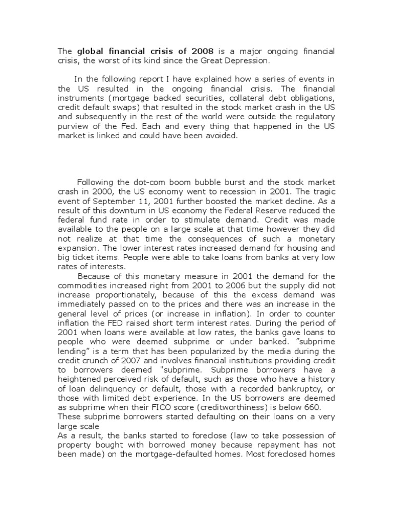 2008 Financial Crisis Explained: MBS Impact | PDF | Financial Crisis Of ...